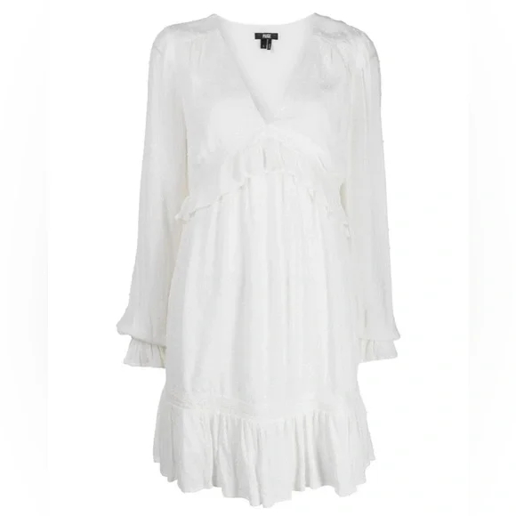 PAIGE Odelise Long Sleeve Boho Dress size small white - Picture 3 of 6